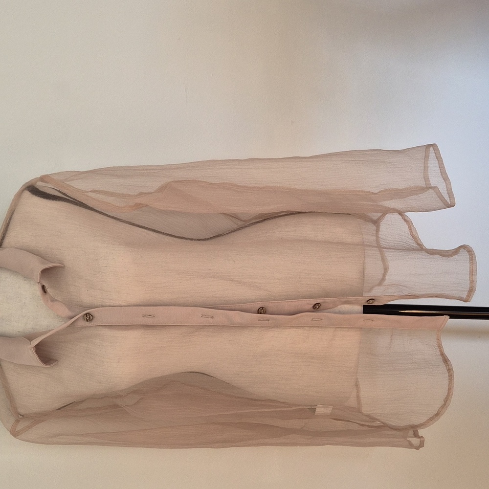 Women's Sheer Button-Up Blouse